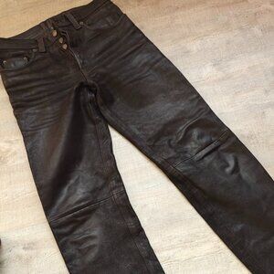 Vintage thick real leather "biker pants"